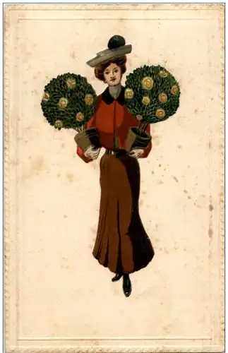 Frau - Prägekarte -113594