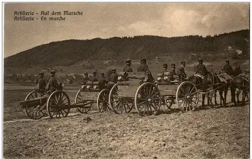 Schweizer Militär - Artillerie Auf dem Marsche -114184