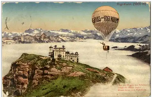Gruss vom Rigi Kulm mit Ballon -114672