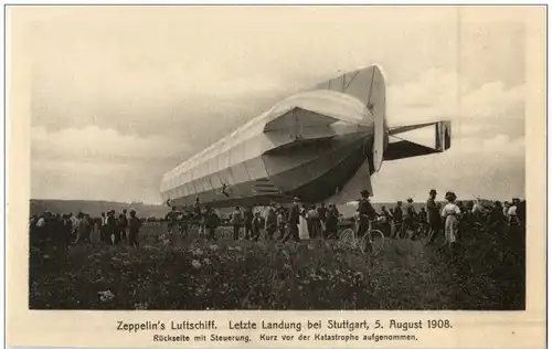 Zeppelin - Letzte Landung bei Stuttgart 1908 -114320