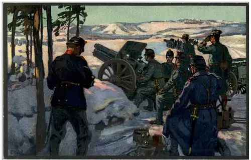 Schweizer Militär - Artillerie en position -114182