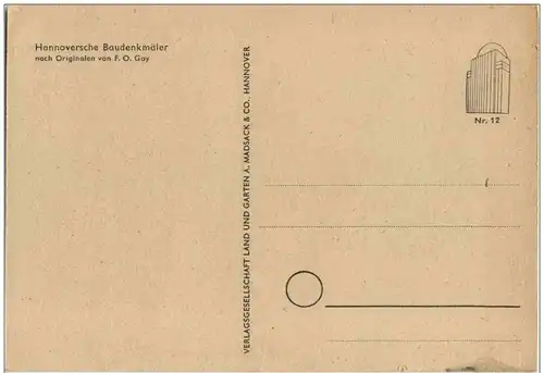 HAnnover - Baudenkmäler Künstlerkarte F. O. Goy -113296