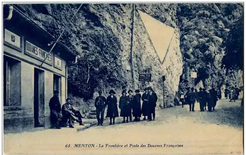 Menton - La Frontiere et Poste des Douanes Francaises -114532