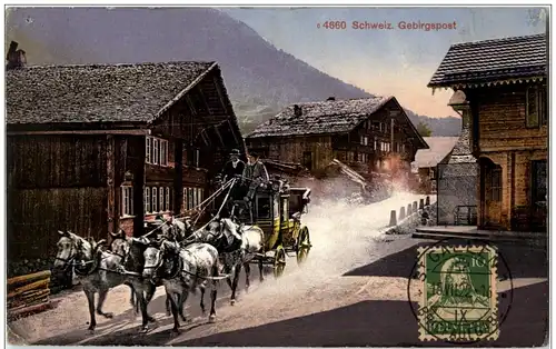 Schweizer Gebirgspost - Postkutsche -114822