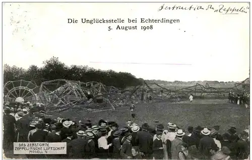 Zeppelin Luftschiff - Unglücksstelle bei Echterdingen -114680