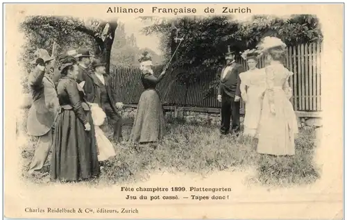 Zürich - Alliance Francaise - Fete champetre 1899 Plattengarten -114946
