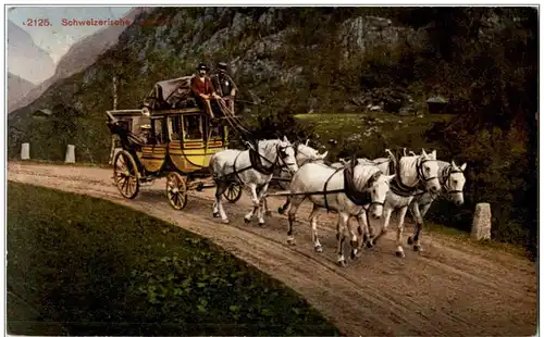 Schweizer Gebirgspost - Postkutsche -114824