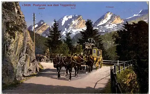 Postgruss aus dem Toggenburg - Postkutsche -114866