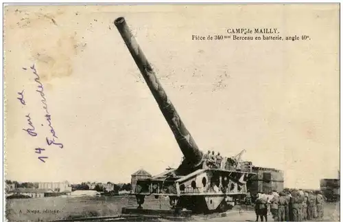 Camp de Mailly - Piece de 340mm Berceau en batterie -114252