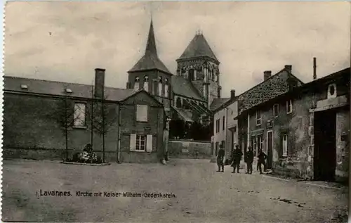 Lavannes - Kirche mit Kaiser Wilhelm Gedenkstein -58228