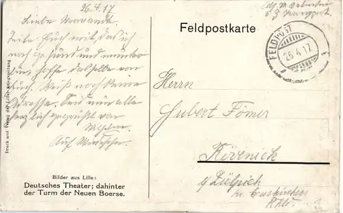 Lille - Deutsches Theater - Feldpost -58248