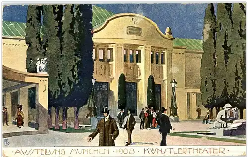 München - Ausstellung 1908 - Künstlertheater -116118