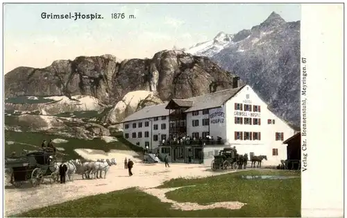 Grimsel Hospiz mit Postkutsche -114838