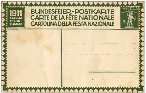 Bundesfeier Postkarte 1911 -114962