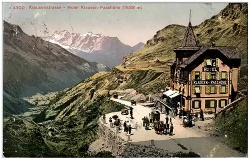 Hotel Klausen Passhöhe mit Postkutsche -114848