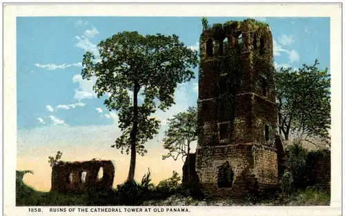 Ruins of the Cathedral Tower at old Panama -115282