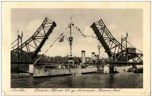 Sevilla - Puente Alfonso XIII y Acorazado Buenos Aires -116318