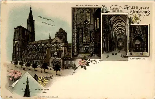 Gruss aus Strasbourg - Litho -58986