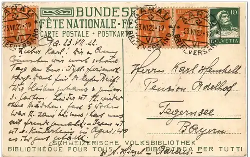 Bundesfeier Postkarte 1922 -116894