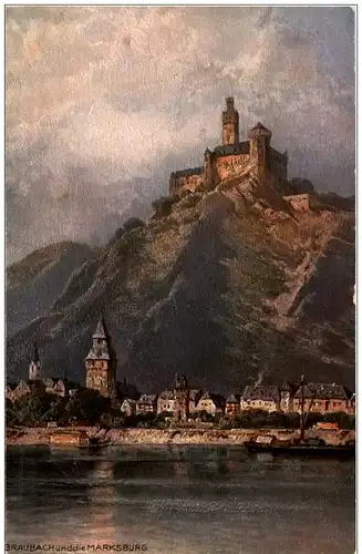 Braubach und die Marksburg - Künstlerkarte -116504