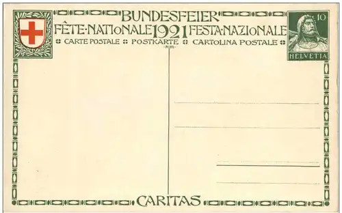 Bundesfeier Postkarte 1921 -116898