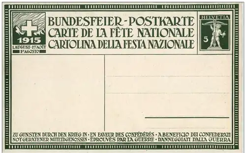 Bundesfeier Postkarte 1915 -116946