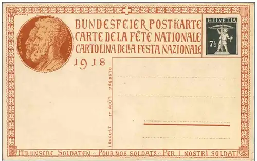 Bundesfeier Postkarte 1918 -116926