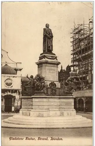 London - Gladstone Statue Strand -118070