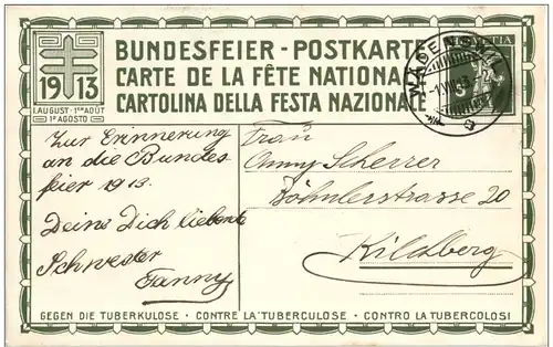 Bundesfeier Postkarte 1913 -116958