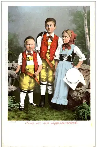 Gruss aus dem Appenzellerland - Kinder Tracht mit Sonderstempel 600 Jahre Schlacht bei Stoss -118060