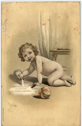 Kind mit Ball - Prägekarte -117174