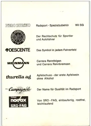 Jürg Bruggmann - Schweizer Meister 1981 Fahrrad -117244