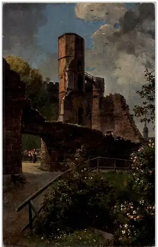 H. Hoffmann - Partie von der Burgruine auf dem Dilsberg -118158