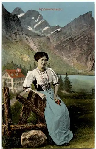 Appenzellerin - Tracht mit Sonderstempel 600 Jahre Schlacht bei Stoss -118062