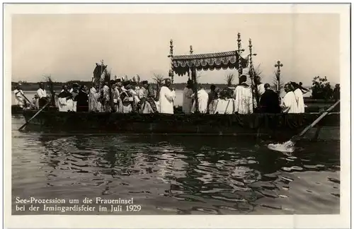 Chiemsee - See Przession um die Fraueninsel bei der Irmingardisfeier 1929 -119402