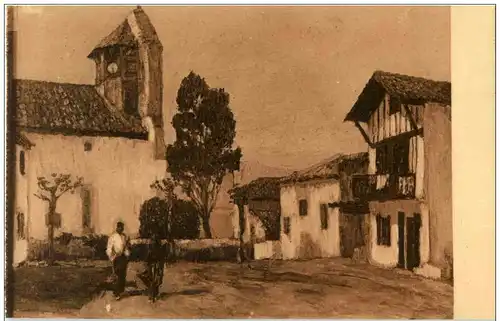 Au Pays Basque - L Eglise et la Mairie de Bidart -118632