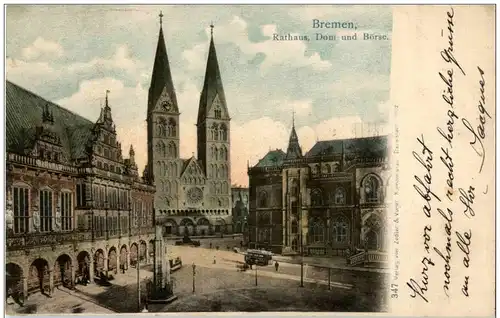 Bremen - Rathaus Dom und Börse -119478