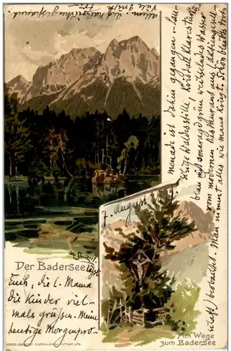 Der Badersee bei Grainau - Litho -119518