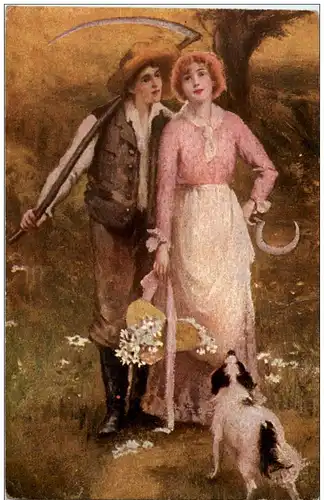 Bauer mit Frau und Hund -122056