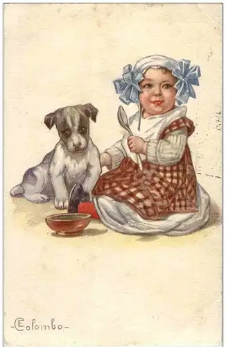 E. Colombo - Kind mit Hund -121582