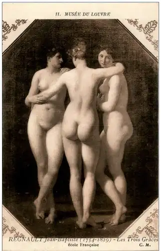 Regnault - Les Trois Graces - Erotik - Nackt -122252