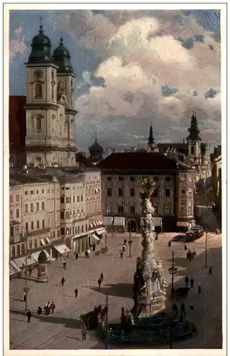 Linz - Franz Josephs Platz - Künstlerkarte -122820