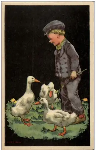 Kirschbach - Mann in Tracht mit Gans -121874