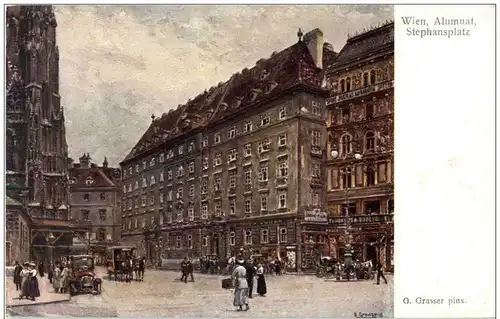 Wien - Alumnat Stephansplatz- Künstlerkarte G. Grasser -122732