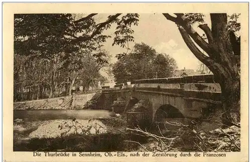 Die Thurbrücke in Sennheim - Feldpost -123748