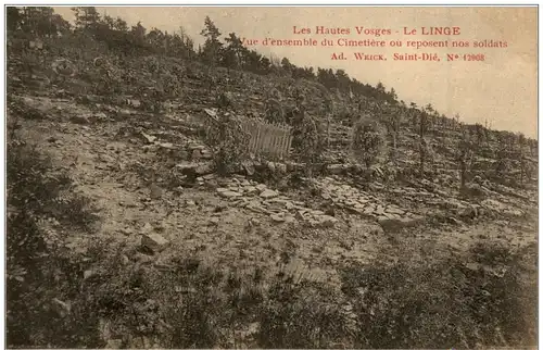 Le Linge - Vue d ensemble du Cimentiere ou reposent nos soldats -123786