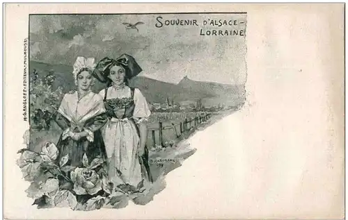 Souvenir d Alsace Lorraine - Künstlerkarte B. Hartmann -123960