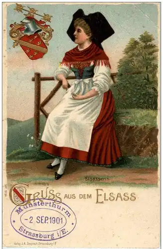 Gruss aus dem Elsass - Litho -124006