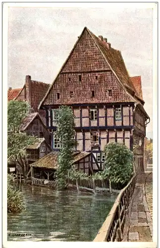 Hildesheim - Klein Venedig - Künstlerkarte K. Lindegreen -125428