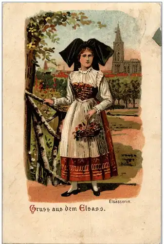 Gruss aus dem Elsass - Litho -124144